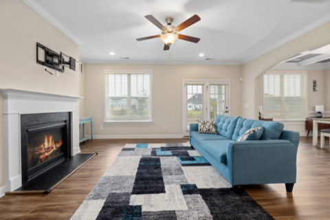 ceiling fan in living room